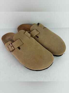 Kidmi Beige Suede Clogs